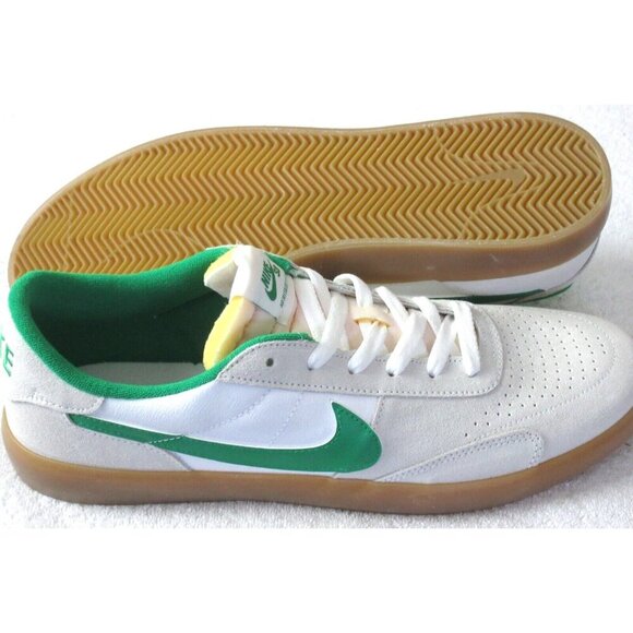 Nike Men's SB Heritage Vulc Skate Shoes Summit White Lucky Green Sizes NIB - Picture 2 of 5
